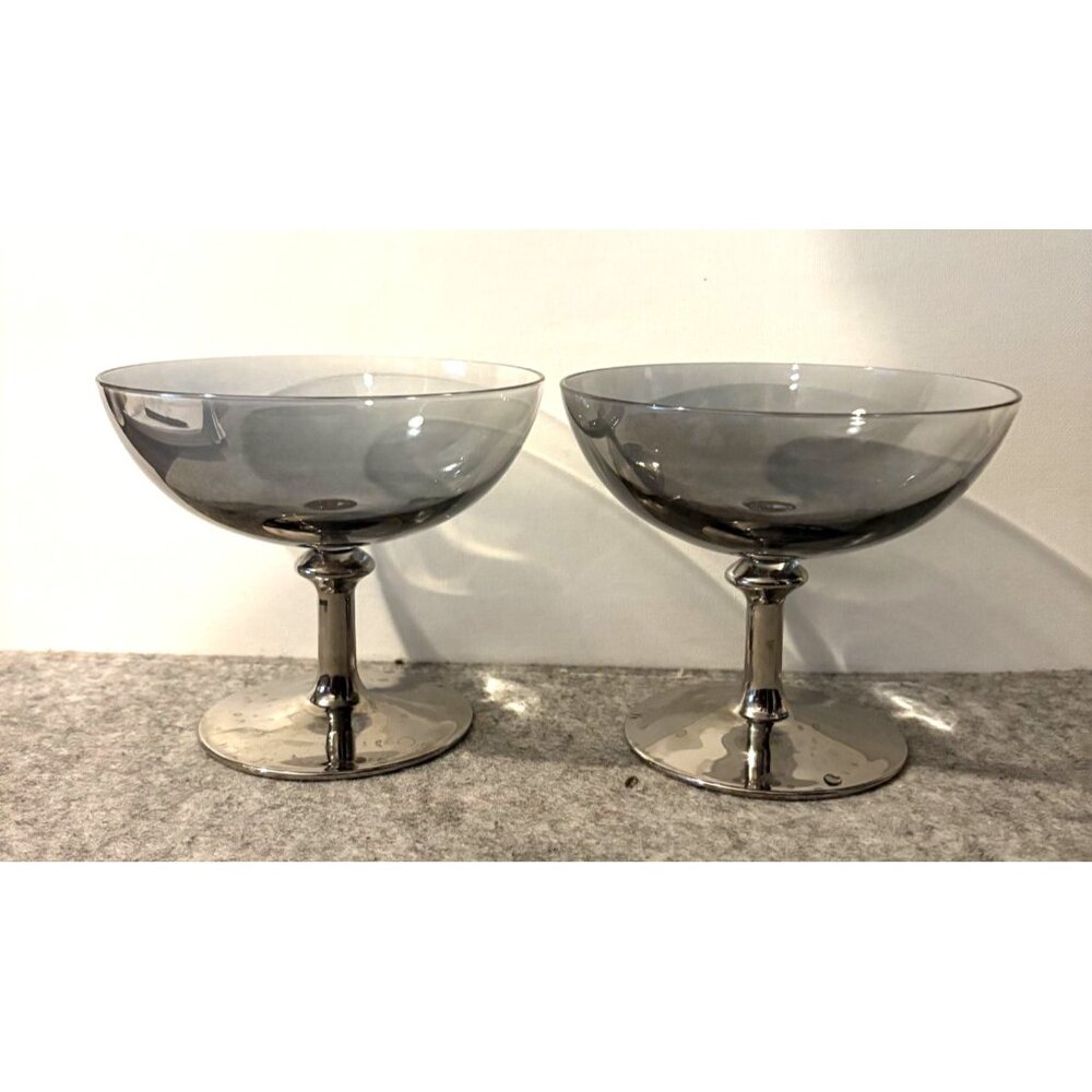 2 Robert Stanley Silver Stemmed Cocktail/Dessert Glasses 4.5" # 2923